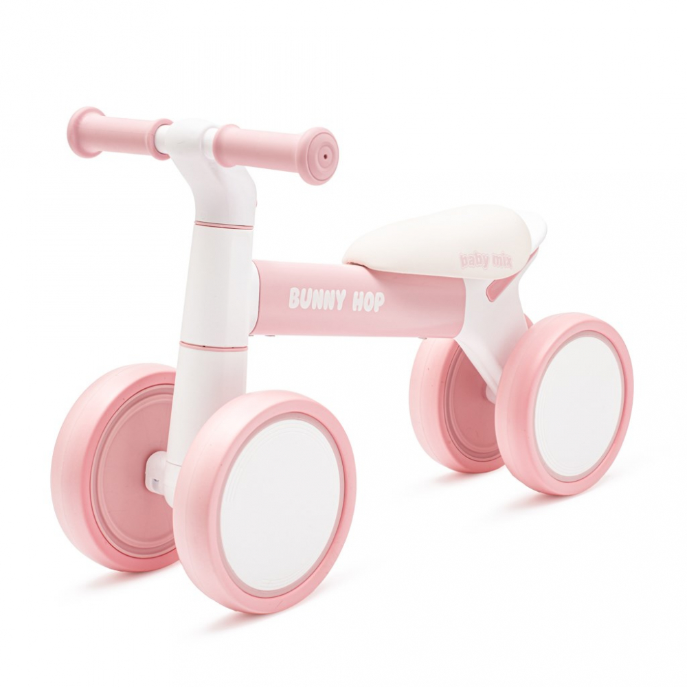 Bicicleta fara pedale Ride On cu cadru usor din aluminiu,ghidon reglabil,roti EVA,sezut moale si limitator directie de siguranta Baby Mix Bunny Hop Pink - 6