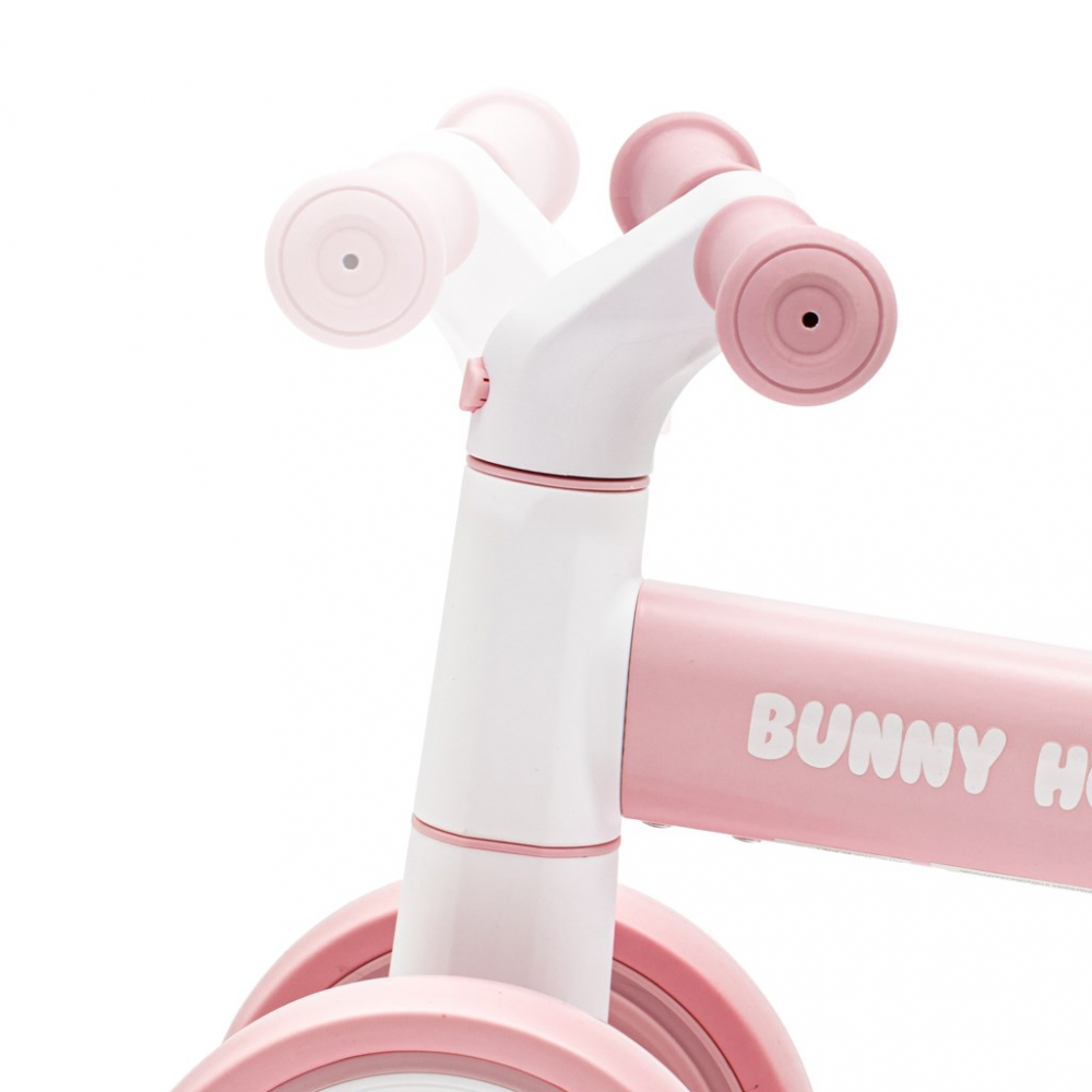 Bicicleta fara pedale Ride On cu cadru usor din aluminiu,ghidon reglabil,roti EVA,sezut moale si limitator directie de siguranta Baby Mix Bunny Hop Pink - 3 | YEO