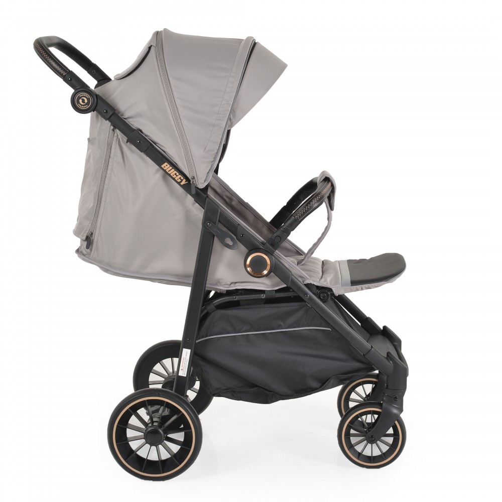 Carucior 0-22 kg cu cadru din aluminiu si spatar reglabil Moni Buggy Grey - 2 | YEO