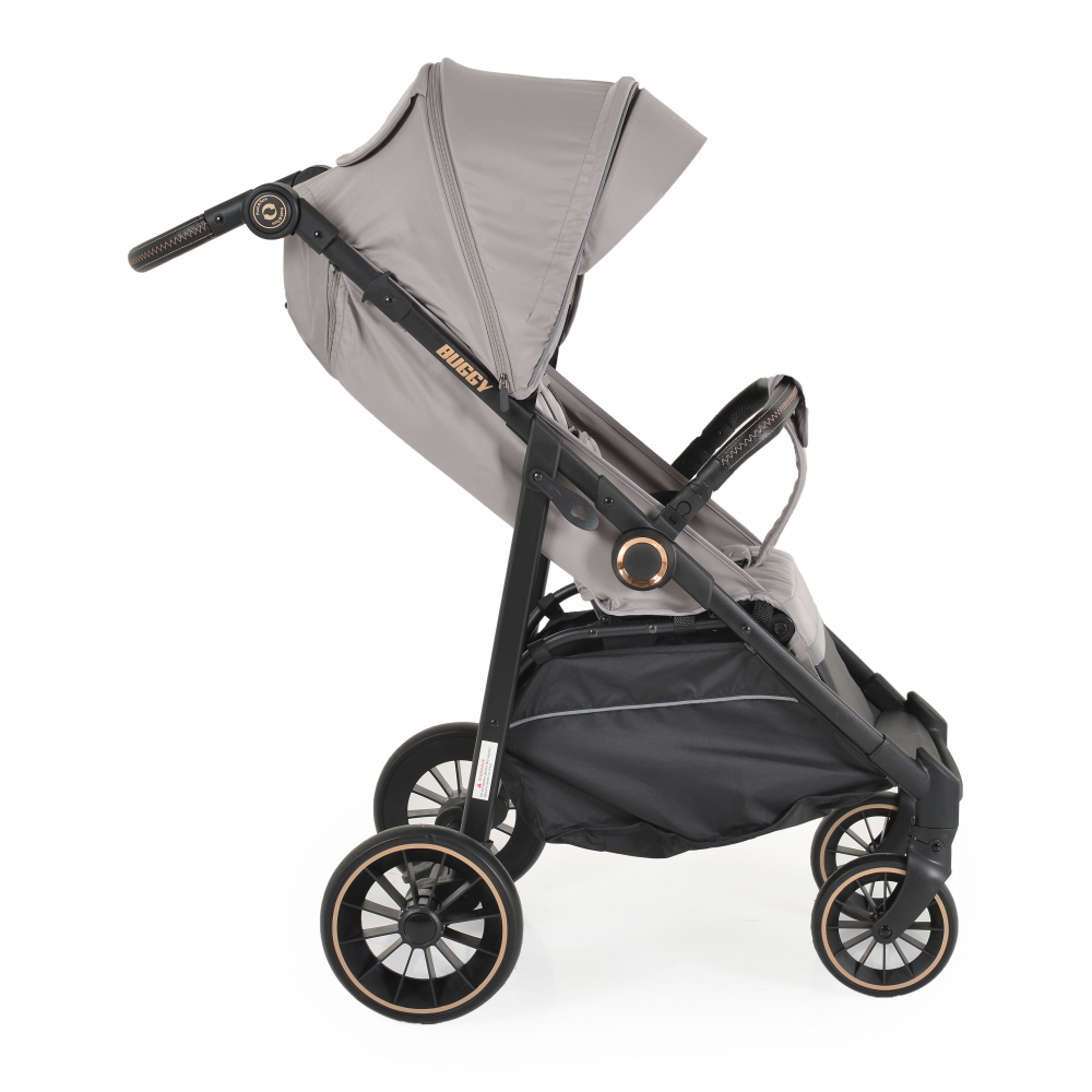 Carucior 0-22 kg cu cadru din aluminiu si spatar reglabil Moni Buggy Grey - 7