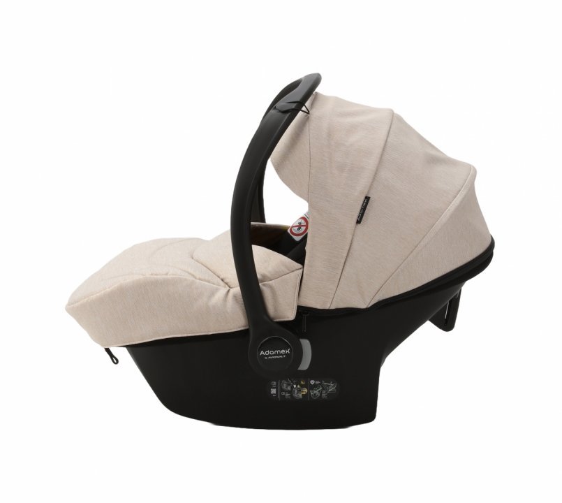 Carucior 3 in 1 Adamex Barletta Full Linen TD2 Sweet Amaretto cu scaun auto iSize, landou reglabil, parte sport reglabila pana la orizontala, cadru cu suspensii - 8