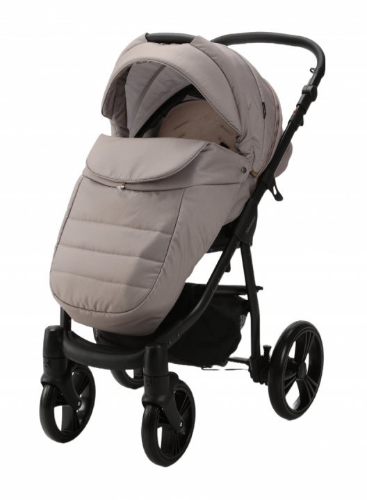 Carucior 3 in 1 Adamex Neonex TK72C Ferrara beige cu scaun auto iSize, piesa sport reversibila, landou cu spatar reglabil, roti pivotante, cadru cu suspensii elastice, accesorii incluse