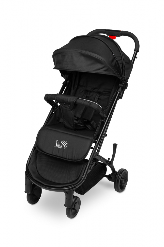 Carucior sport cu spatar reglabil,capotina,centuri de siguranta,husa de ploaie,pliere compacta si sistem troller compatibil cu avion Caretero Sfera Black - 5