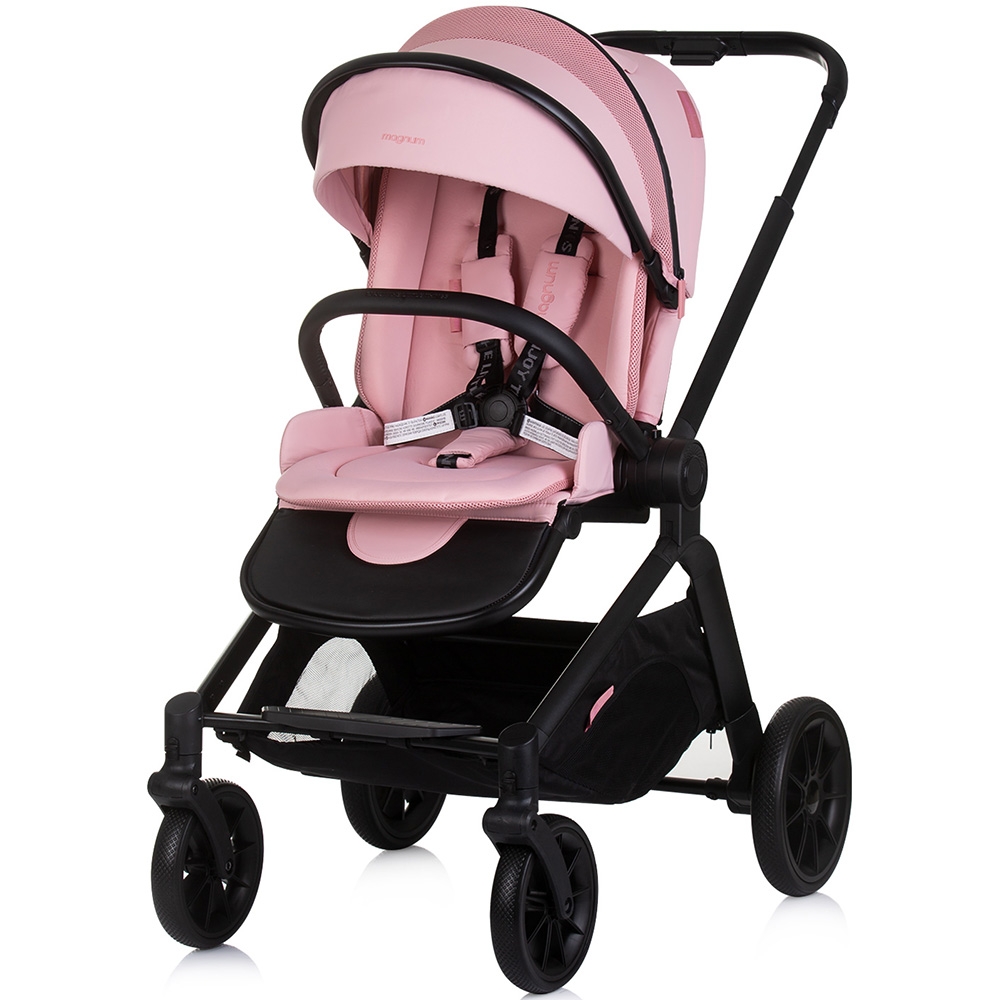 Carucior Chipolino Magnum 3 in 1 pink marshmallow cu suspensii, cadru din aluminiu, rucsac, husa picioare, greutate admisa 22 kg - 3 | YEO