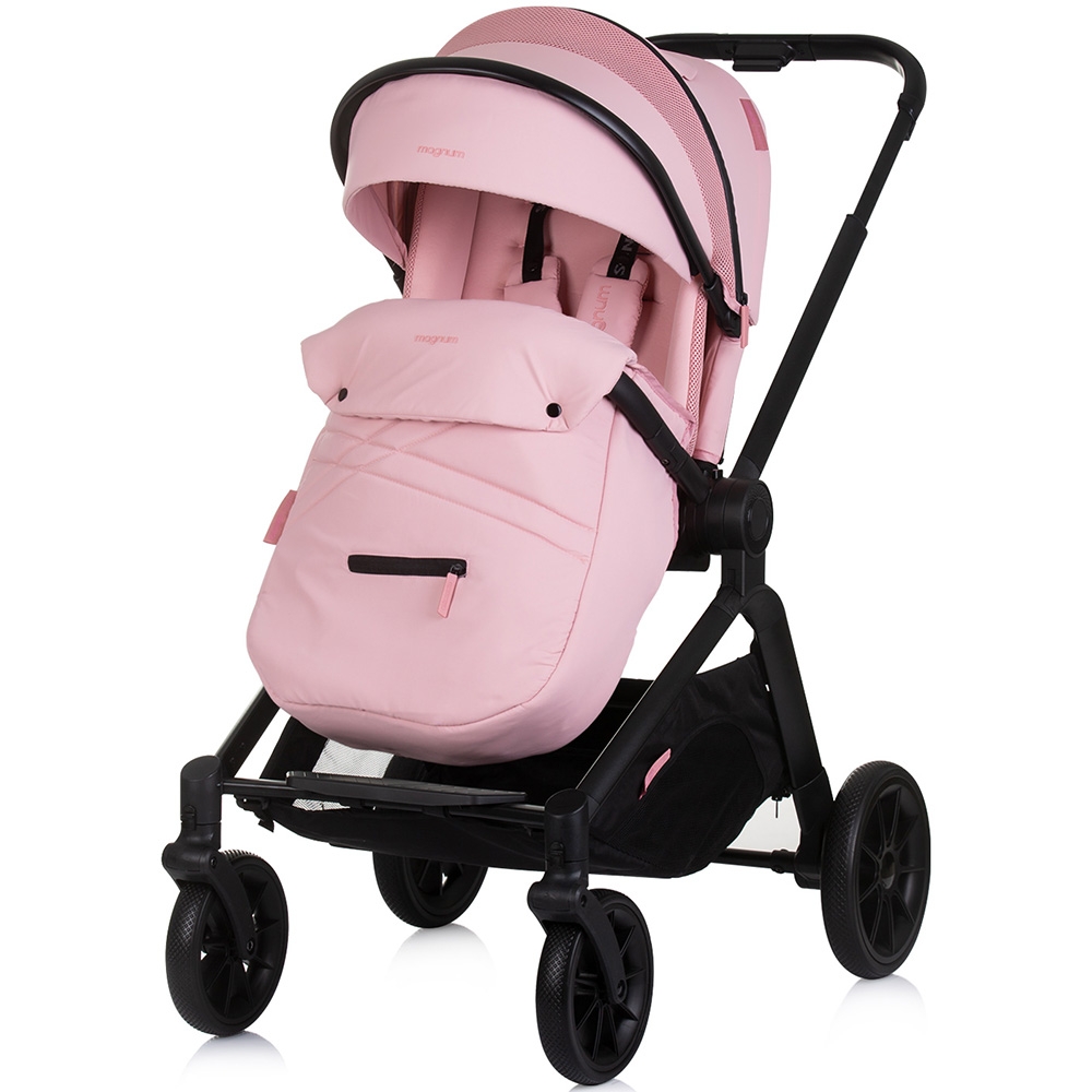 Carucior Chipolino Magnum 3 in 1 pink marshmallow cu suspensii, cadru din aluminiu, rucsac, husa picioare, greutate admisa 22 kg - 4