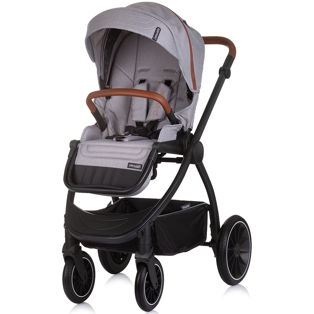 Carucior Chipolino Prestige 3 in 1 cloud grey cu suspensii, cadru din aluminiu, rucsac, husa picioare, greutate admisa 22 kg - 4