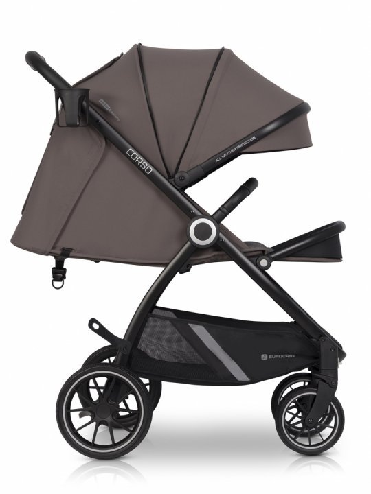 Carucior pentru nou-nascut Euro-Cart Corso cu cadru din aluminiu Taupe - 2 | YEO