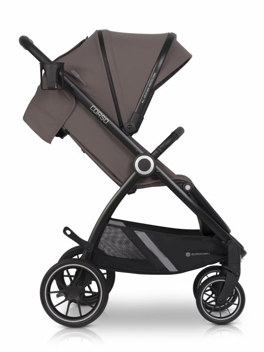 Carucior pentru nou-nascut Euro-Cart Corso cu cadru din aluminiu Taupe - 4