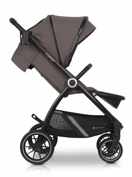 Carucior pentru nou-nascut Euro-Cart Corso cu cadru din aluminiu Taupe - 5