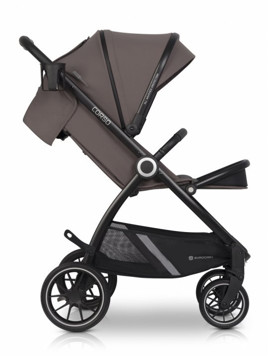 Carucior pentru nou-nascut Euro-Cart Corso cu cadru din aluminiu Taupe - 6