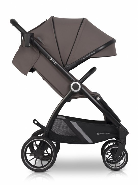 Carucior pentru nou-nascut Euro-Cart Corso cu cadru din aluminiu Taupe - 7