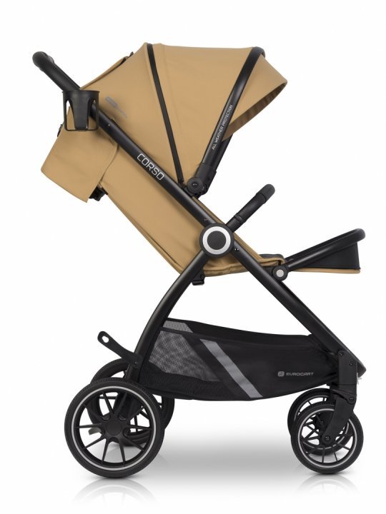 Carucior pentru nou-nascut Euro-Cart Corso cu cadru din aluminiu Camel - 6