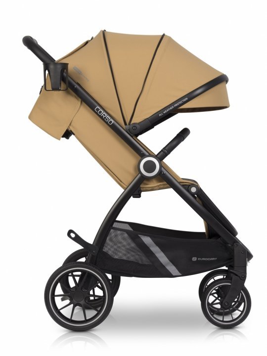 Carucior pentru nou-nascut Euro-Cart Corso cu cadru din aluminiu Camel - 7