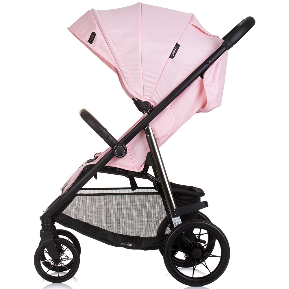 Carucior sport Chipolino Insta pink marshmallow cu husa de picioare, suspensii, cadru din aluminiu, bara de protectie detasabila, greutate admisa 22 kg - 1