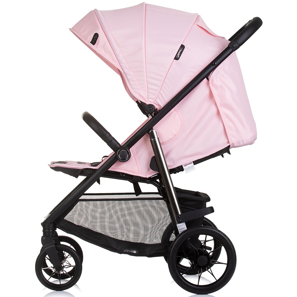 Carucior sport Chipolino Insta pink marshmallow cu husa de picioare, suspensii, cadru din aluminiu, bara de protectie detasabila, greutate admisa 22 kg - 2