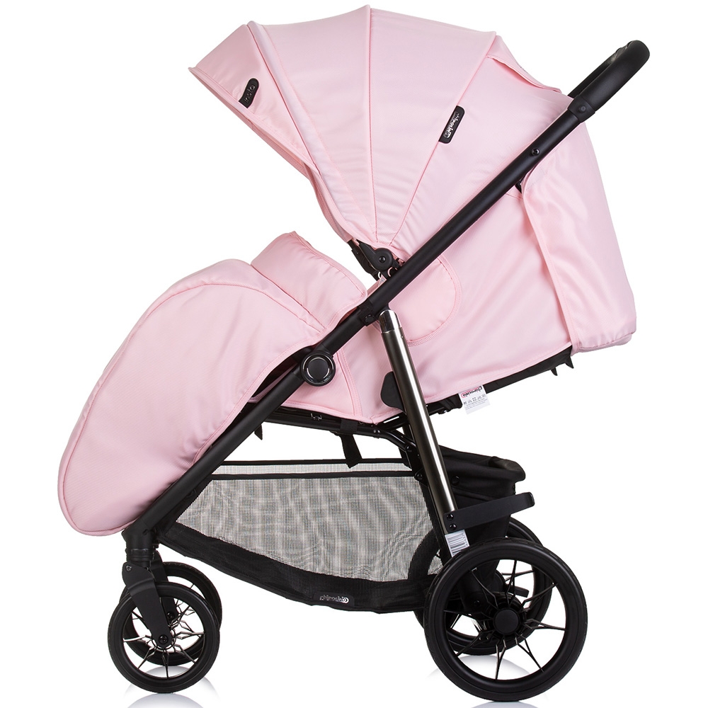 Carucior sport Chipolino Insta pink marshmallow cu husa de picioare, suspensii, cadru din aluminiu, bara de protectie detasabila, greutate admisa 22 kg - 3