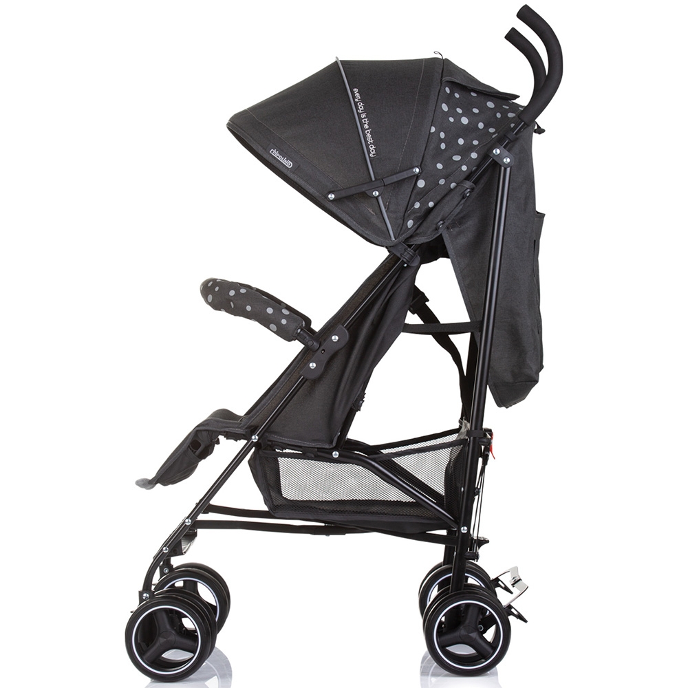 Carucior sport Chipolino Milano Zebra, spatar reglabil, pliere tip umbrela, suport de picioare reglabil, greutate admisa 22 kg