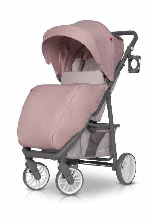 Carucior sport Euro-Cart Flex Powder pink, cadru de aluminiu, roti cu suspensii, spatar reglabil in 3 pozitii, suport pentru biberon, accesorii incluse - 10