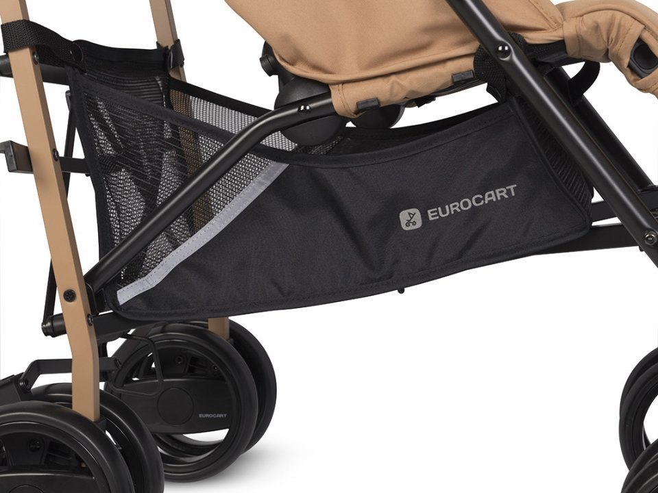 Carucior sport Euro Cart Ezzo cu pliere tip umbrela pozitie de somn si parasolar XXL Camel, spatar reglabil in 3 pozitii, dotat cu husa de picioare, roti cu suspensii - 7