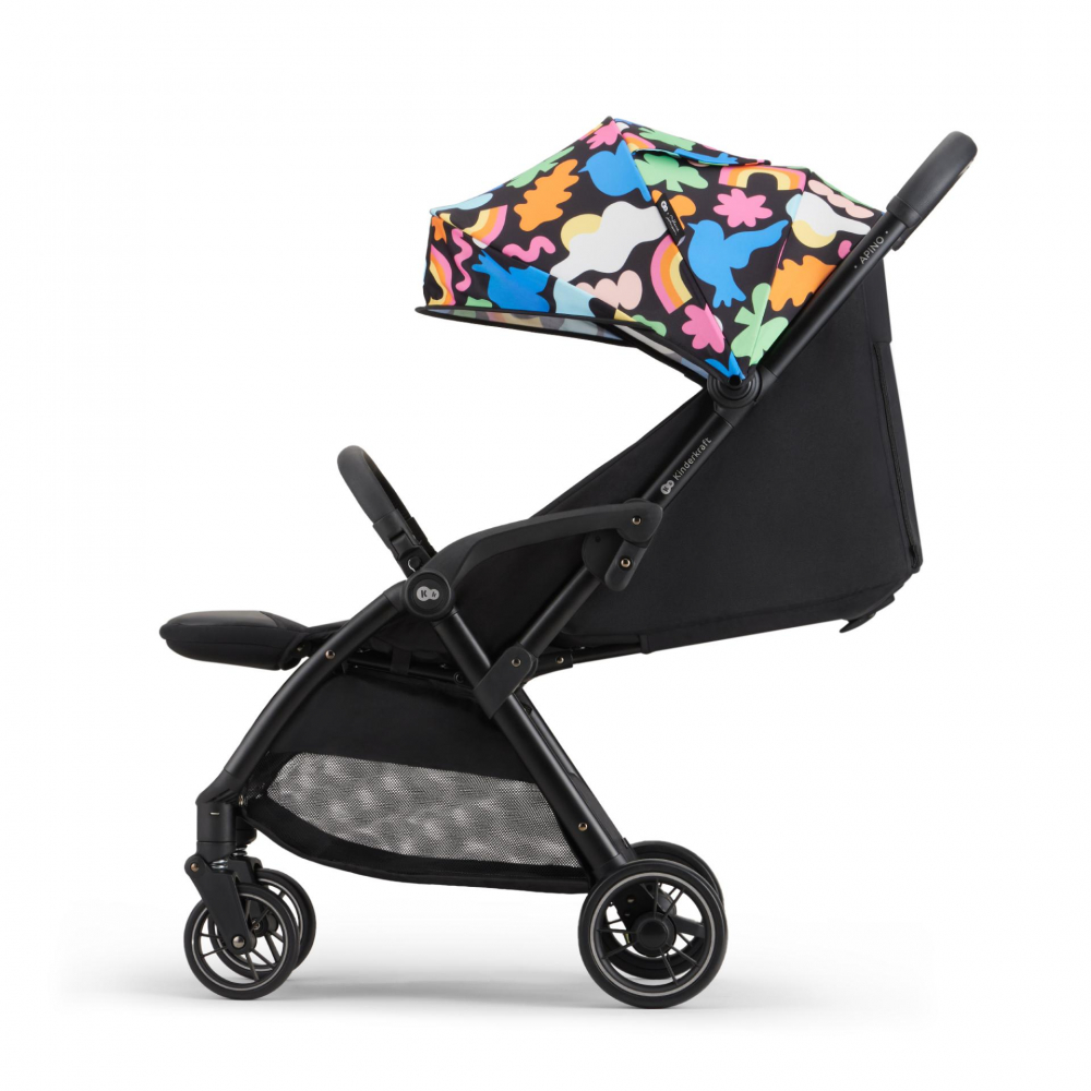 Carucior sport Kinderkraft cu spatar reglabil si pliere automata Apino Happy Shapes, pozitie somn, greutate redusa 7,5 kg, roti din cauciuc Eva - 4