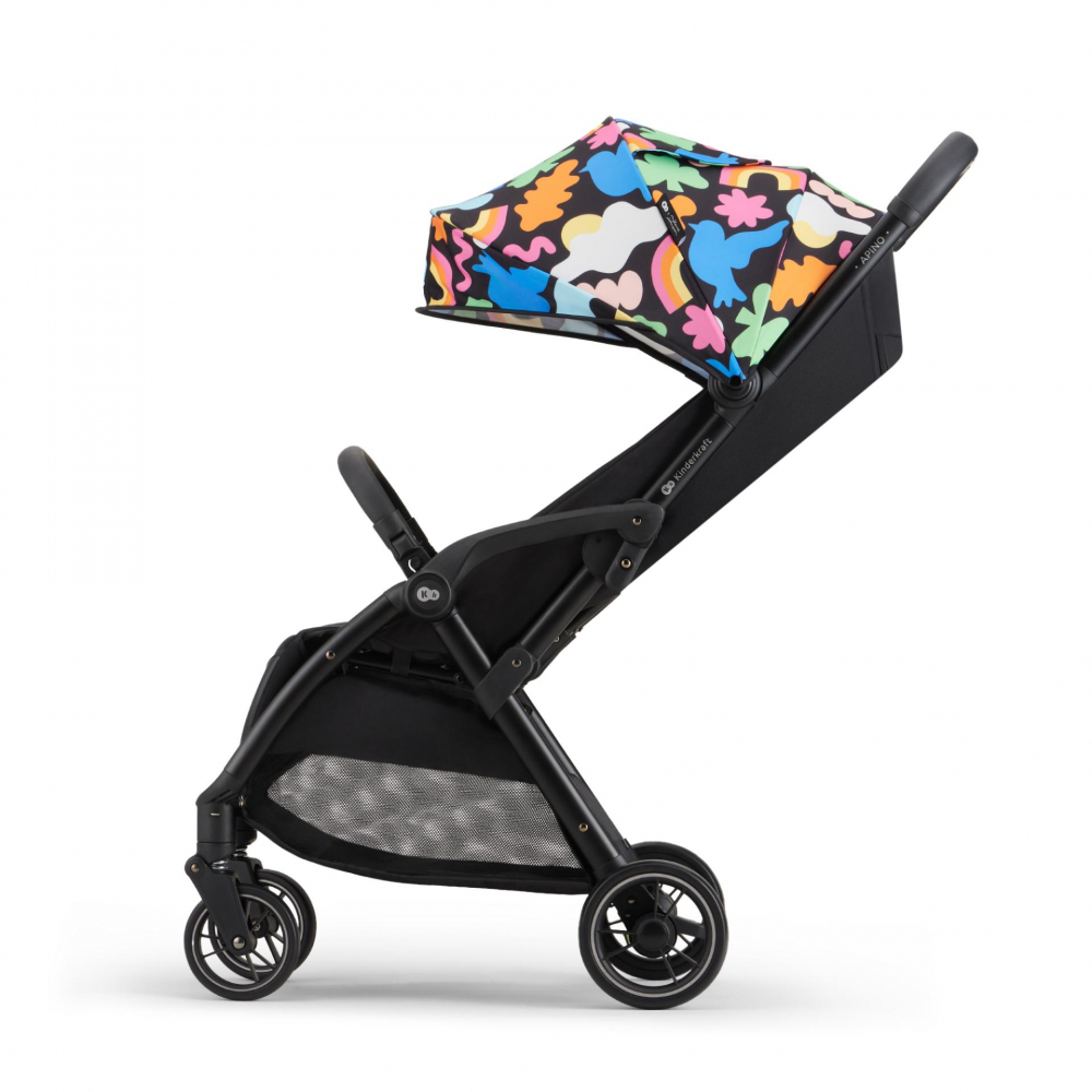 Carucior sport Kinderkraft cu spatar reglabil si pliere automata Apino Happy Shapes, pozitie somn, greutate redusa 7,5 kg, roti din cauciuc Eva - 9