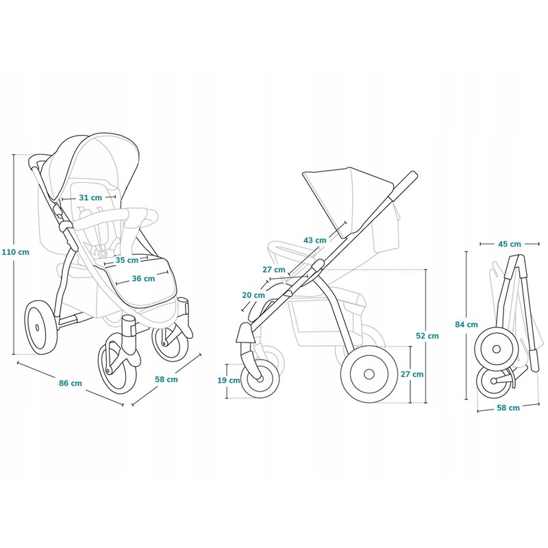 Carucior sport Lionelo Annet Tour verde - 1 | YEO