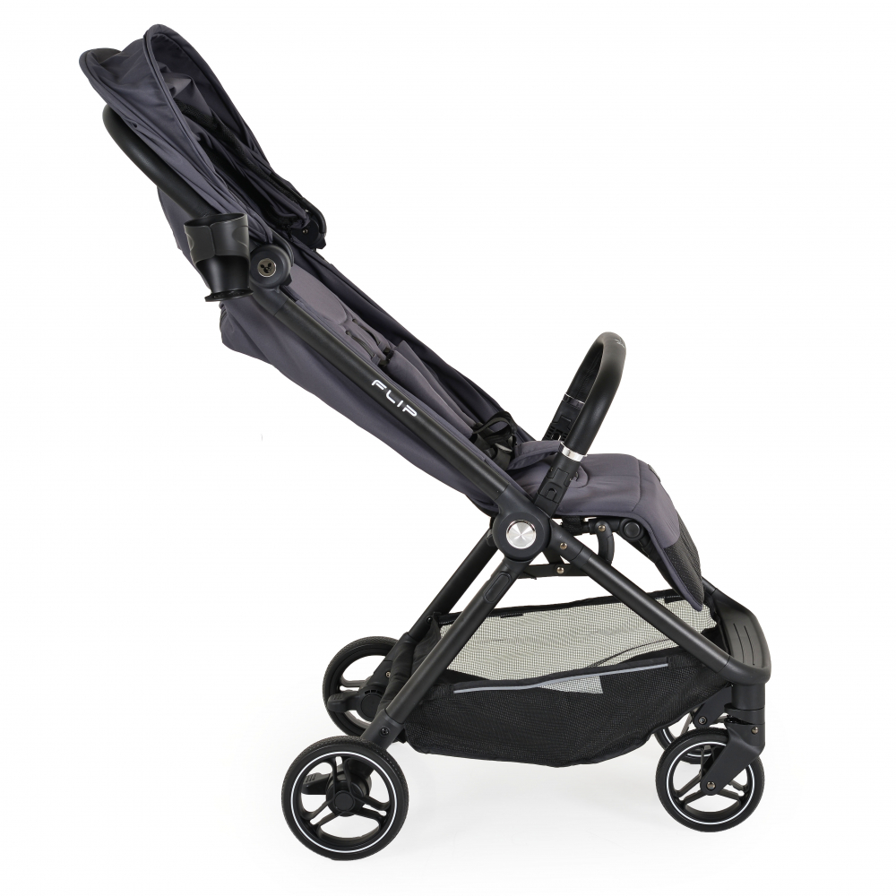 Carucior sport de la nastere 0-22 kg cu pliere compacta automata Cangaroo Flip Obsidian Grey - 2