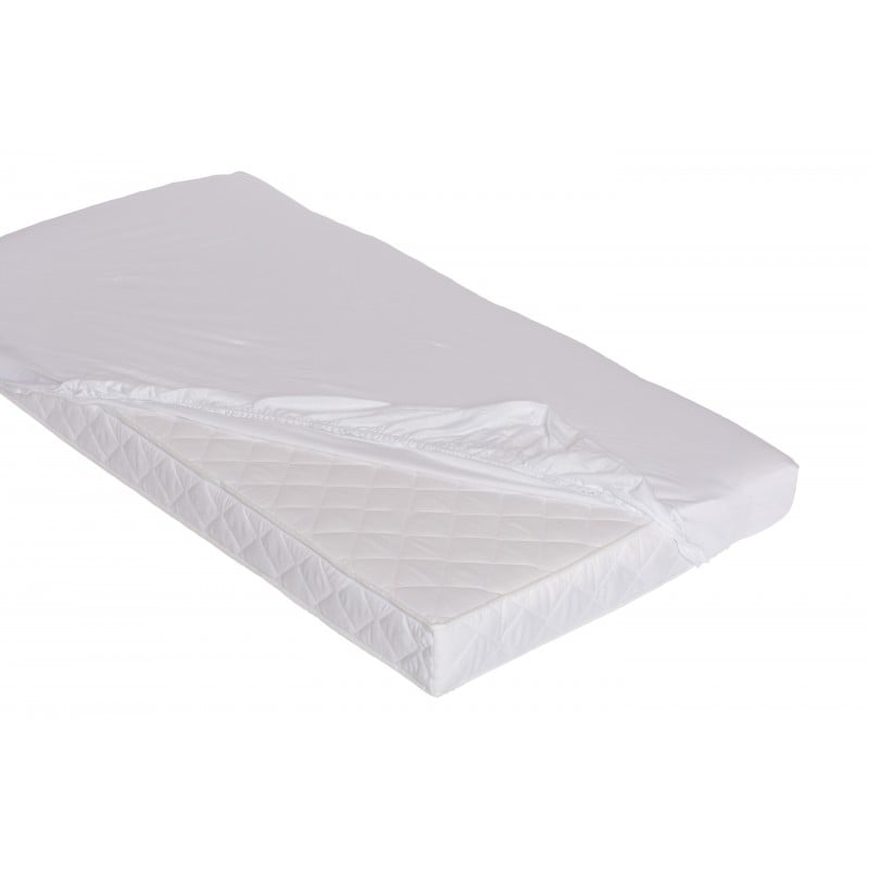 Cearsaf din bumbac jersey cu elastic pe contur 160x200 cm alb - 5