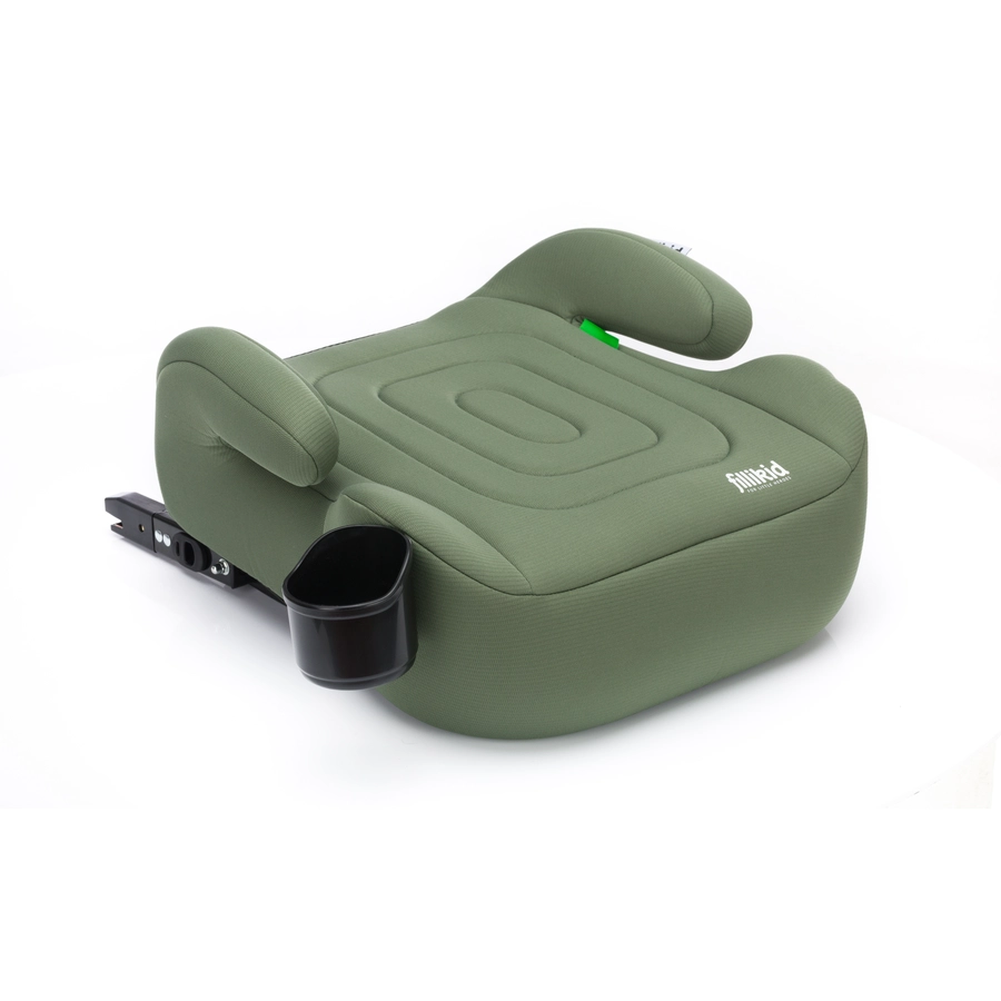 Inaltator auto cu isofix Luxe Flip green grupa 23 Fililikd cu suport integrat pentru sticle