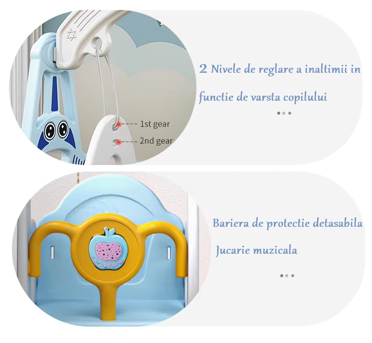 Leagan bebelusi interiorexterior Nichiduta Garden cu baza stabila,margini rotunjite,inaltime reglabila,bariera de protectie detasabila si jucarie muzicala Astronaut Arcada Green - 1 | YEO