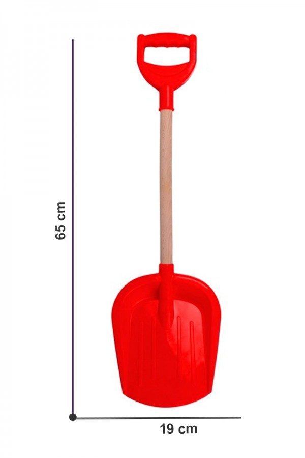 Lopata pentru copii TechnoK cu coada din lemn 65 cm rosu