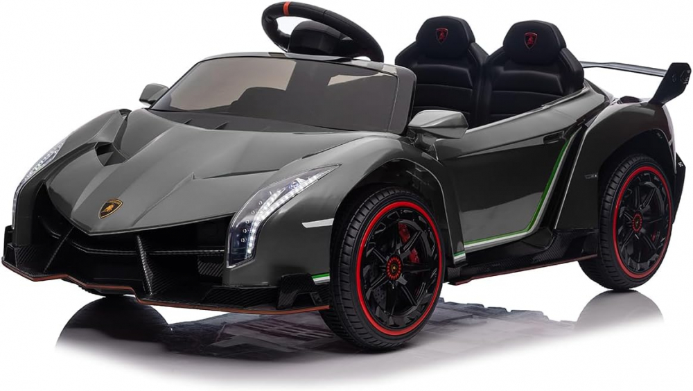 Mainuta electrica pentru copii 12V Lamborghini negru 90W cu 2 locuri, telecomanda, deschidere usi, lumini si sunete - 6