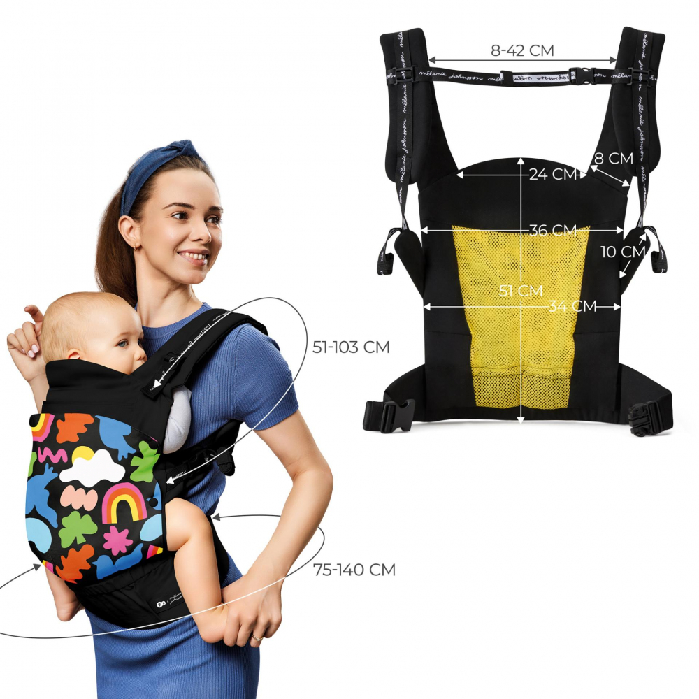 Marsupiu pentru copii Kinderkraft Huggy Happy Shapes - 2 | YEO