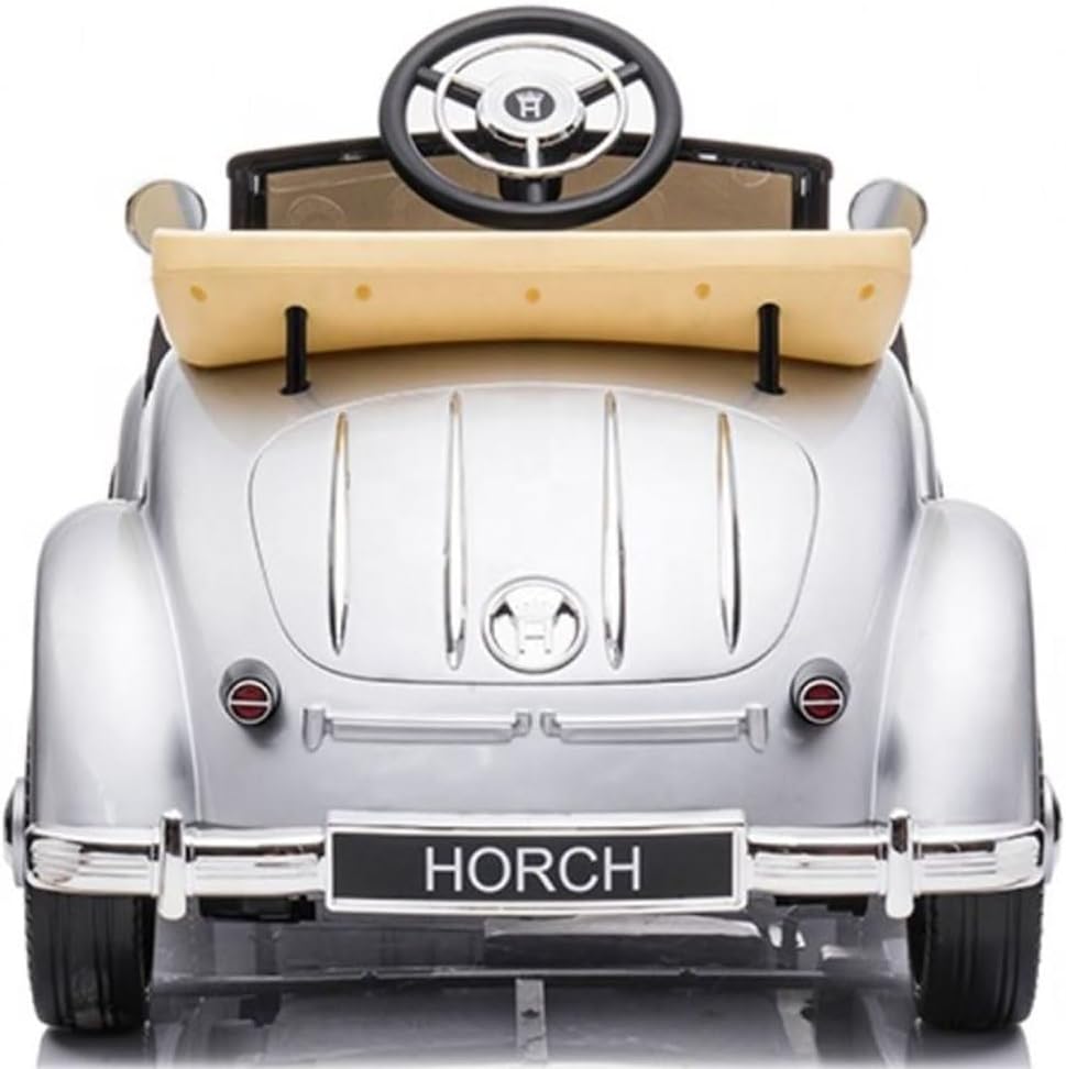 Masinuta electrica pentru copii RC Audi 90W Horch 12V argintiu vopsit cu suspensii si muzica - 4