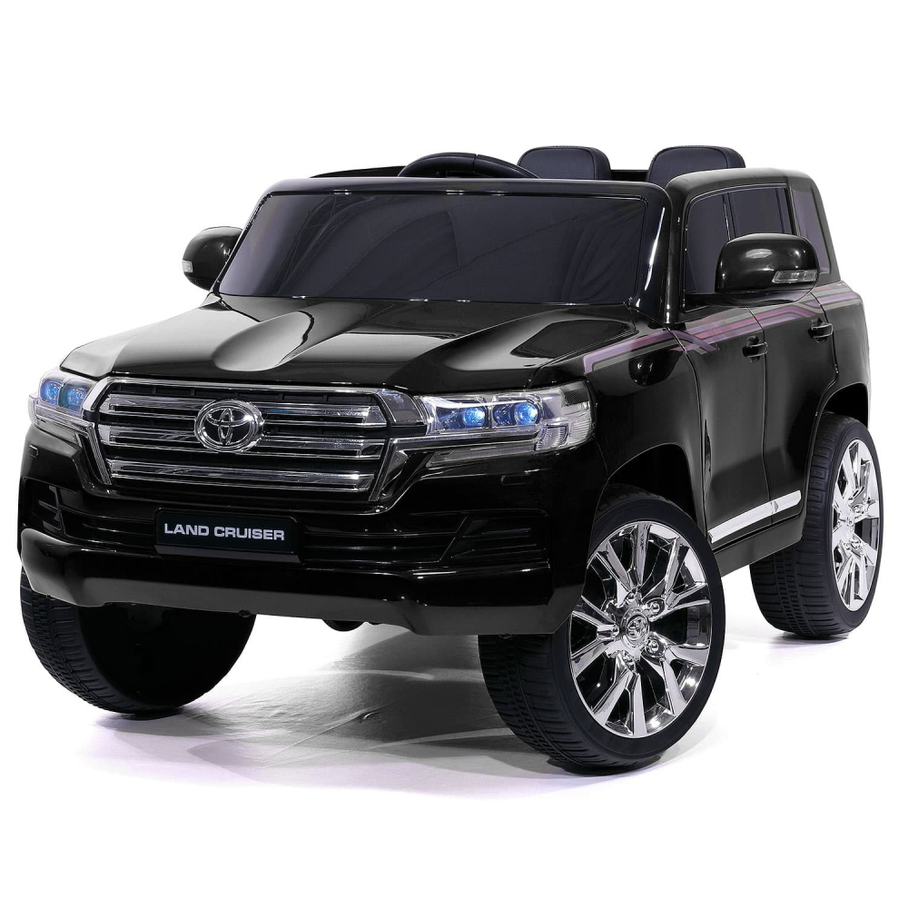 Masinuta electrica cu roti EVA si scaun din piele Toyota Landcruiser Black 90W - 7