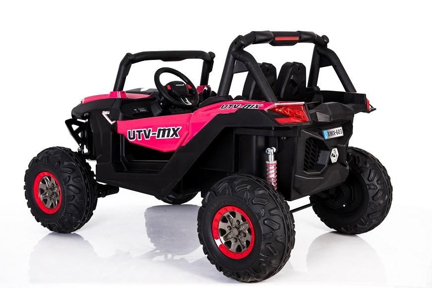 Masinuta electrica copii Nichiduta Xtreme Jumper UTV-MX Pink cu telecomanda 150W , doua locuri si roti Eva , unitate audio cu slot card si usb , schimbator viteze pornire la cheie - 2 | YEO