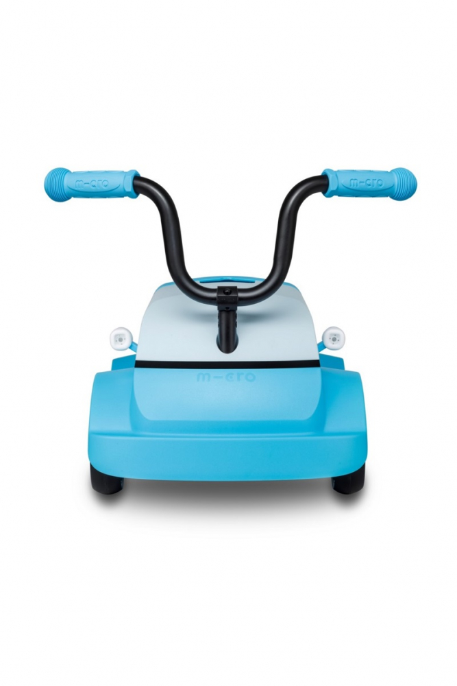 Masinuta ride-on Mini Microlino Blue cu faruri, spatiu de depozitare, greutate admisa 50 kg, varsta 18 luni+