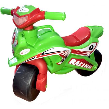 Motocicleta Ride-on de curse Doloni cu sunete si lumini verde cu rosu - 1 | YEO