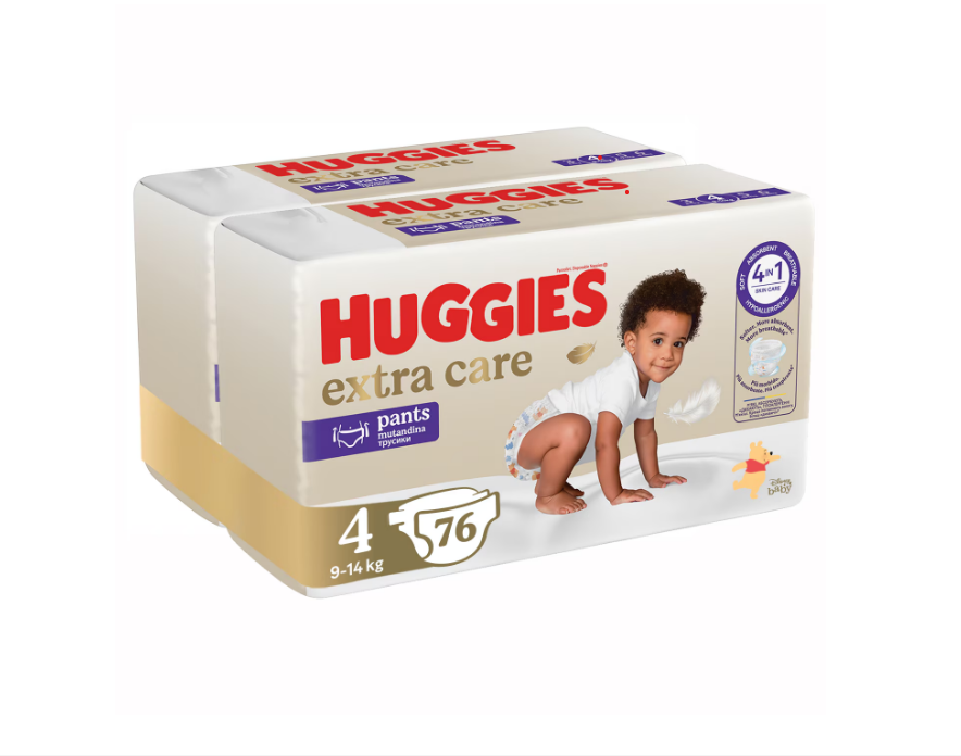 Pachet 2 x Scutece chilotel Huggies Elite Soft Pants Nr. 4, 9-14 kg, 76 buc