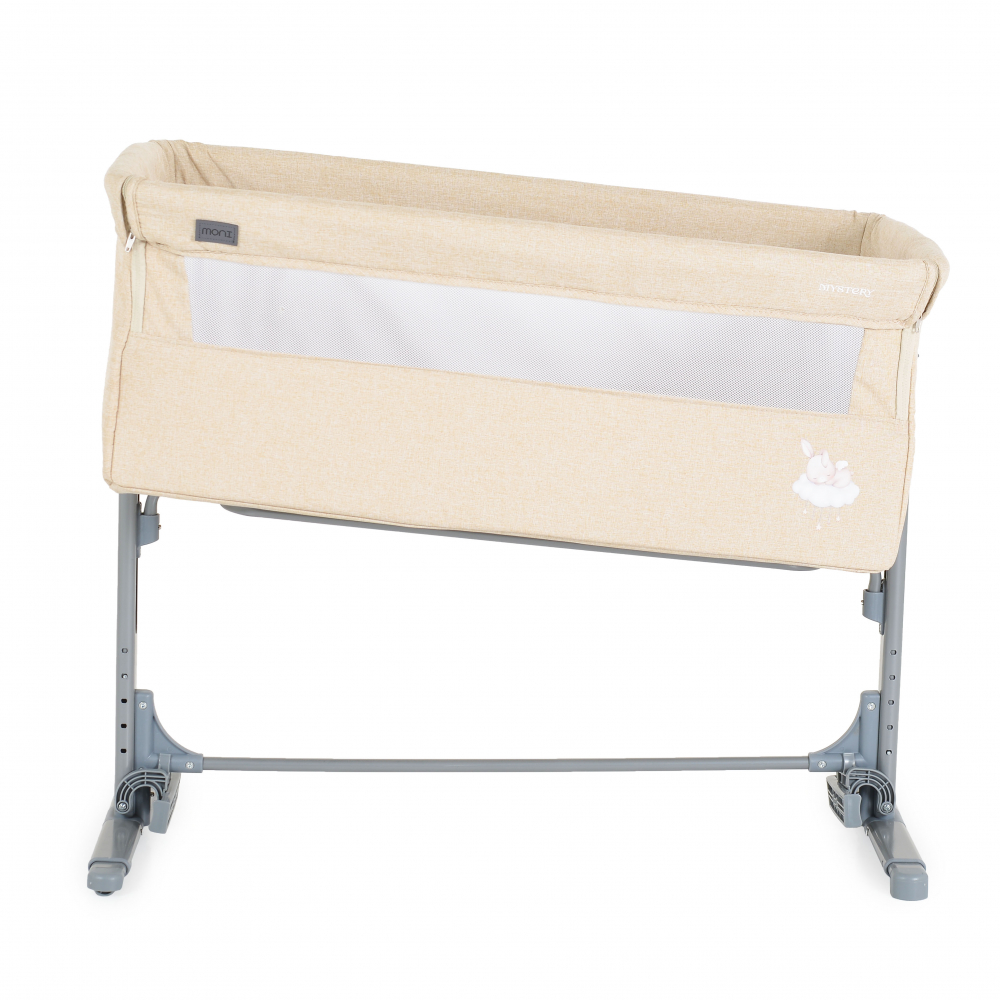 Patut Co-Sleeper multifunctional cu laterala culisanta si functie leganare Moni Mystery Beige