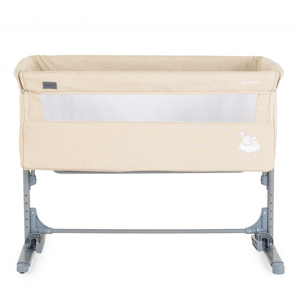 Patut Co-Sleeper multifunctional cu laterala culisanta si functie leganare Moni Mystery Beige - 1