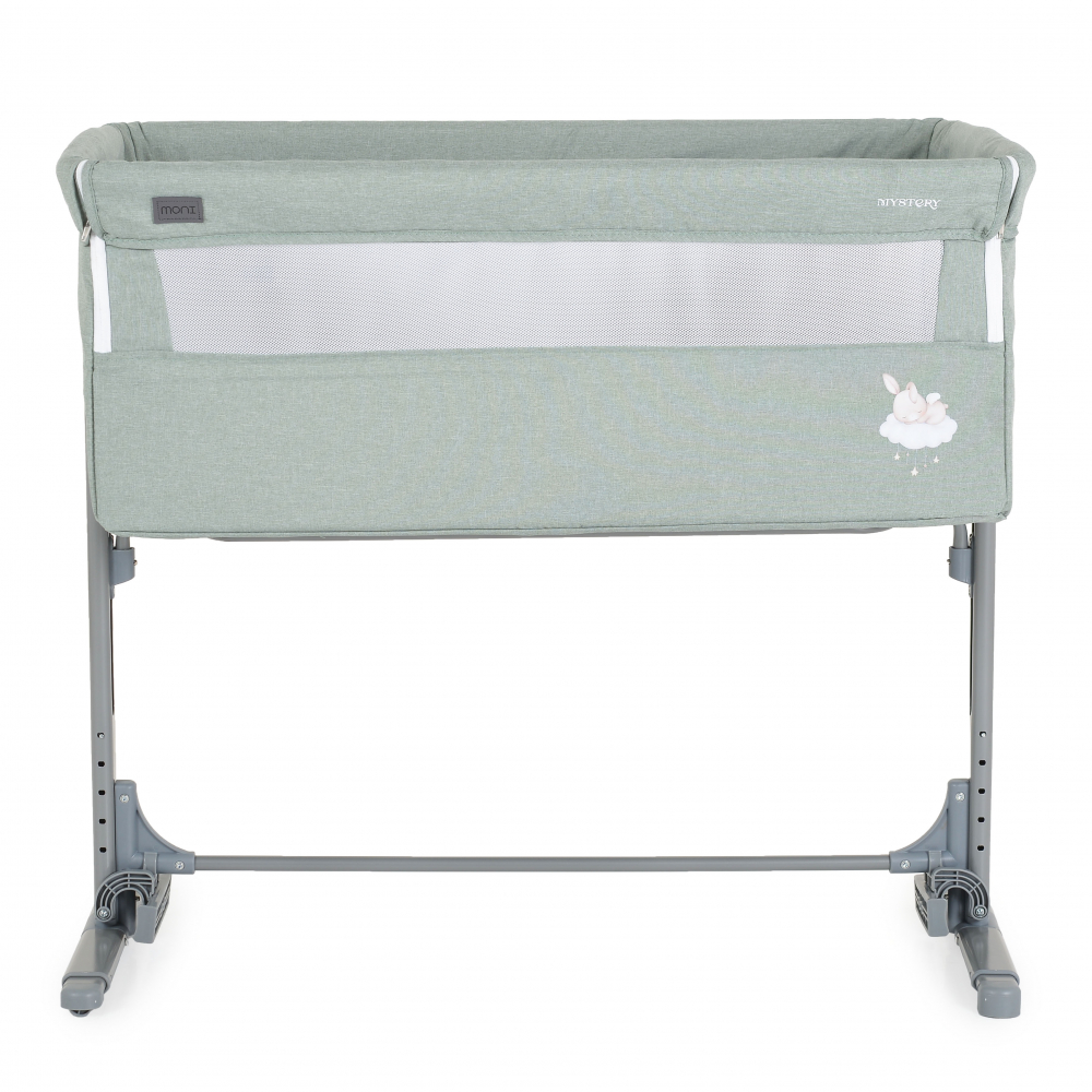 Patut Co-Sleeper multifunctional cu laterala culisanta si functie leganare Moni Mystery Green - 1