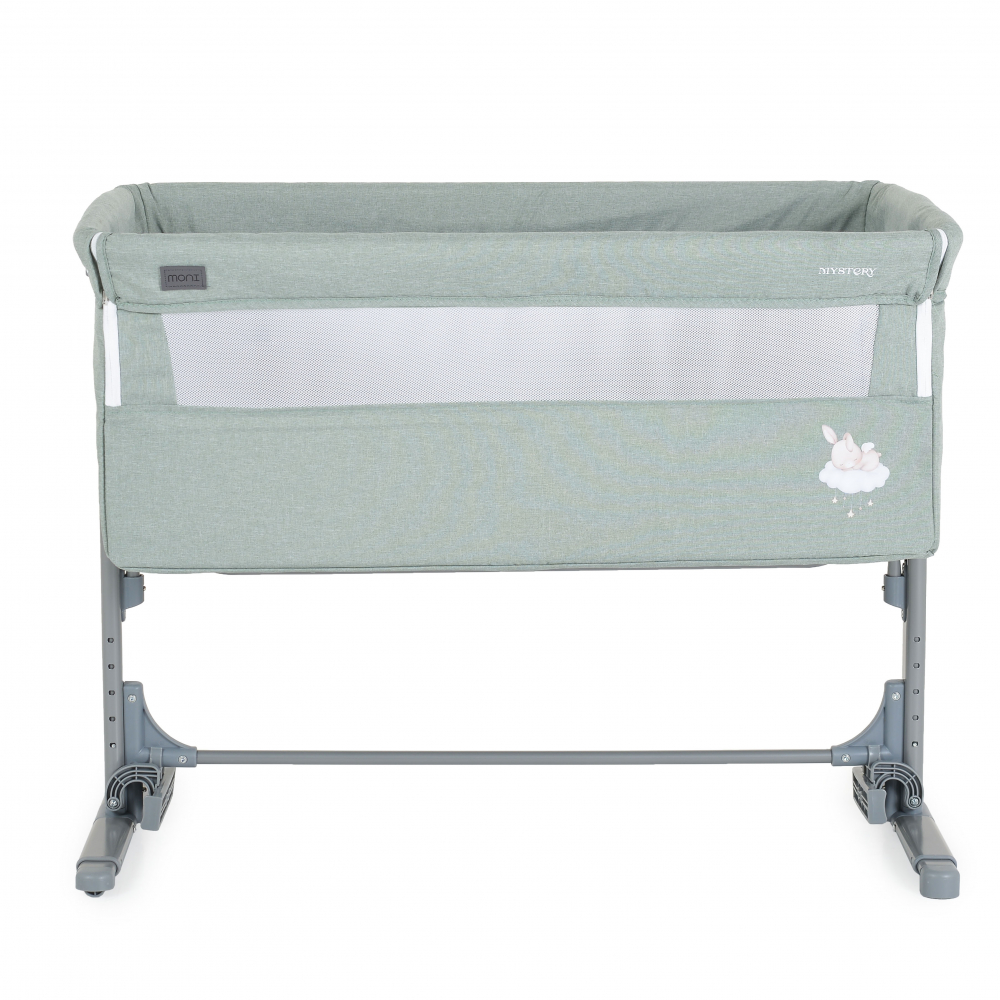 Patut Co-Sleeper multifunctional cu laterala culisanta si functie leganare Moni Mystery Green - 2