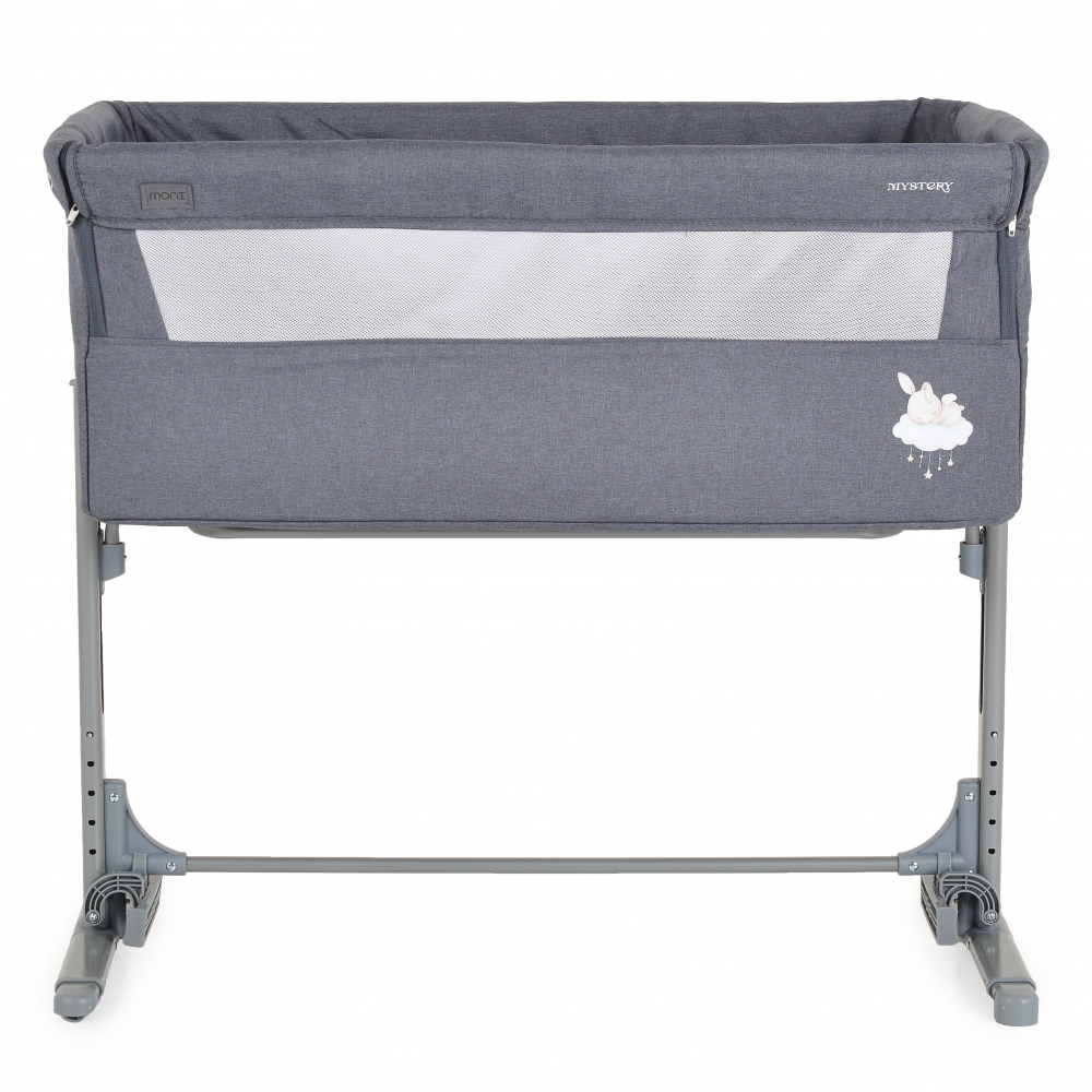 Patut Co-Sleeper multifunctional cu laterala culisanta si functie leganare Moni Mystery Grey