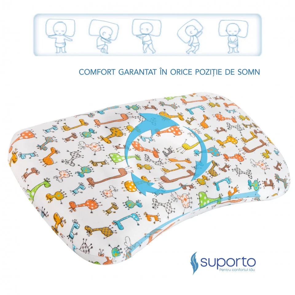 Perna ortopedica Baby impotriva plagiocefaliei 8-24 luni multicolora cu animalute