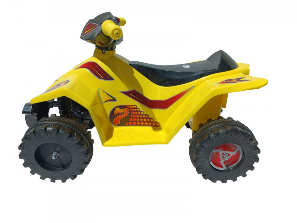 Quad Atv electric Ride On Malipen galben cu sunete, acumulator 6V, greutate admisa 30 kg