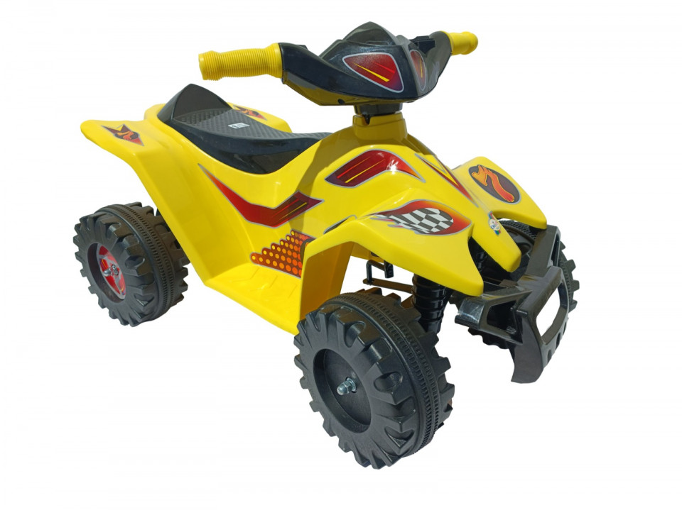 Quad Atv electric Ride On Malipen galben cu sunete, acumulator 6V, greutate admisa 30 kg - 1 | YEO