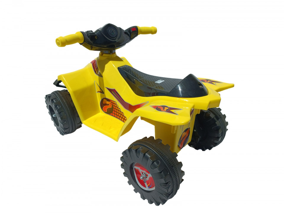 Quad Atv electric Ride On Malipen galben cu sunete, acumulator 6V, greutate admisa 30 kg - 4 | YEO