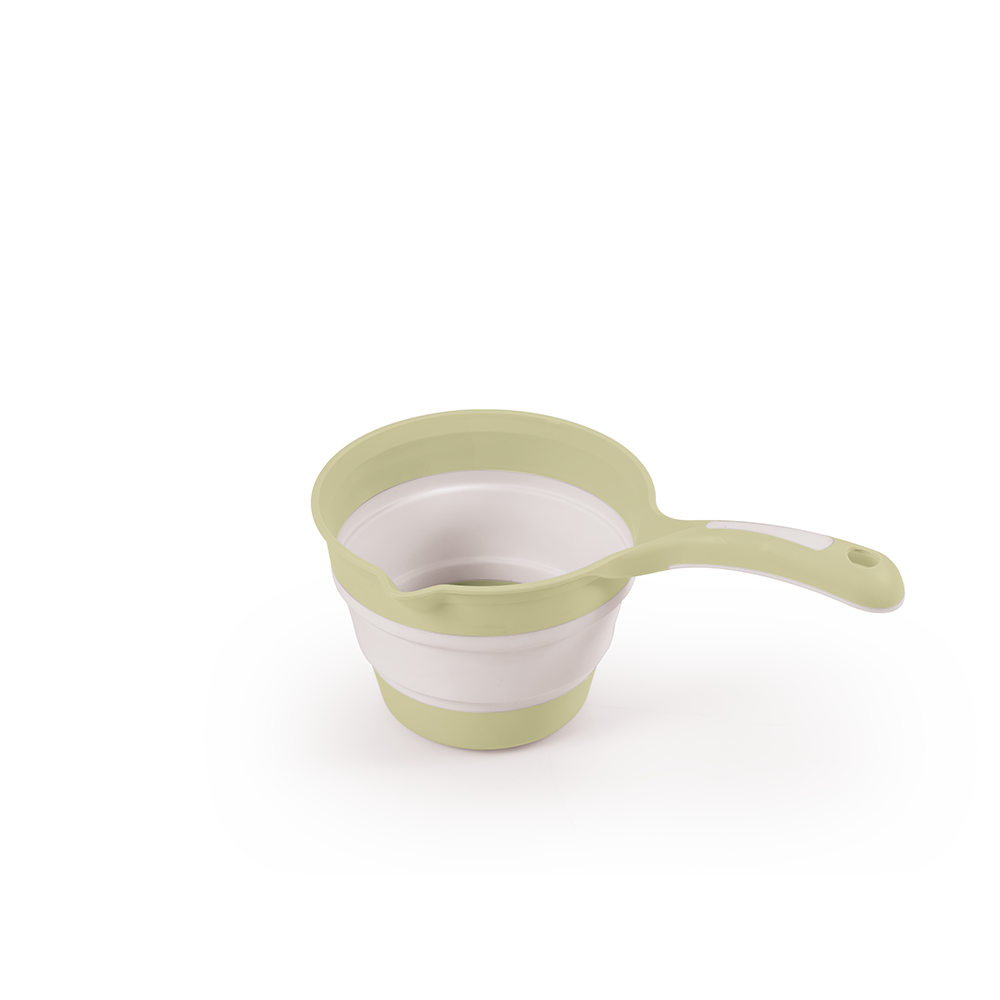 Recipient pliabil cu maner pentru baie verde eco, design ergonomic, materiale non-toxice, fara BPA, 6 luni+ - 1 | YEO