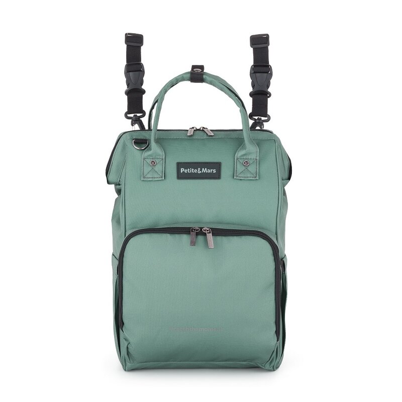 Rucsac pentru mamici PetiteMars Jack Misty Green